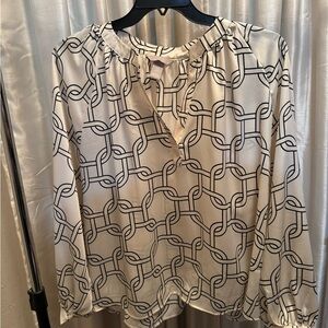 H&M Black and Cream Blouse